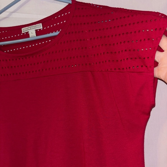 Dana Buchman Scarlet Perforated Blouse - Picture 3 of 7